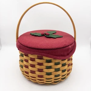 Longaberger 2003 Colección Navidad Cesta de Villancicos con Forro/Protector Rojo - Imagen 1 de 10