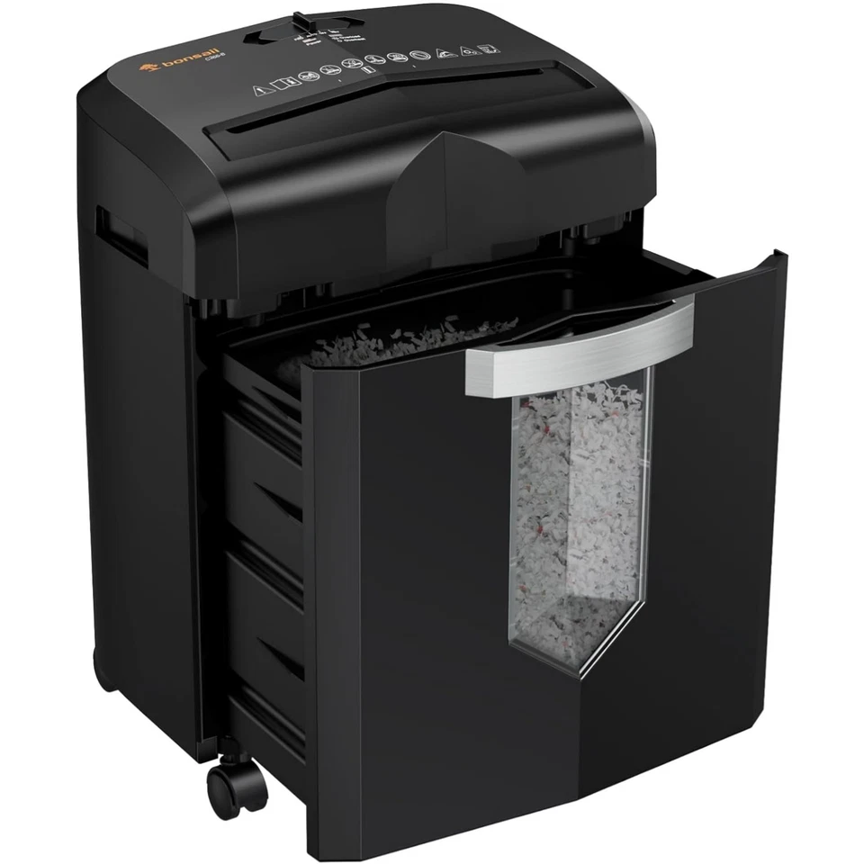 Aktenvernichter 12 Blatt Mikroschnitt Hochleistungs Home Office schwarz