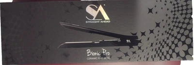 New Straight Ahead Bionic Pro Gold Collection Black Flat Iron Straightener - Image 1 of 4