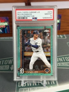 2025 Topps Chrome Logofractor Dillion Dingler Rookie Aqua/199 PSA 10 POP 1 - Imagen 1 de 2