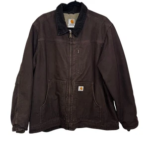 Carhartt WC061 Damen XL braun Sherpa gefüttert Sandstone Ridge Mantel Detroit Jacke - Bild 1 von 17