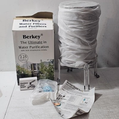 Big Berkey 2.25 Gal w 2 Black & 2 PF2 Fluoride Filters w/Stand NEW - Image 1 of 4