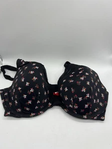 Reggiseno donna Cacique LL Bal nero floreale 38F foderato ferretto - Foto 1 di 9