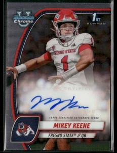 Mikey Keene Auto AU 2024 Bowman University Chrome Fresno State, Michigan - Picture 1 of 2