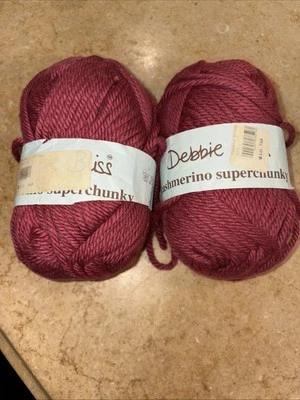 Debbie Bliss Lana Cachemira Hilo Supergrueso 2 Madejas Rosa Nuevo Hecho en Italia Foto 1 de 4