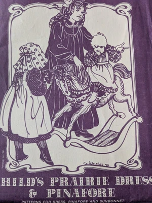 FOLKWEAR #213 Sewing Pattern CHILD'S PRAIRIE DRESS, BONNET, PINAFORE Sizes 2-10 - Image 1 of 4