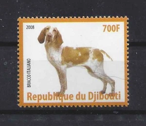 Sello postal retrato corporal foto arte perro ITALIANO BRACCO ITALIANO Djibouti MNH - Imagen 1 de 1