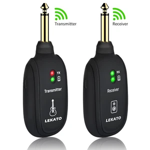 LEKATO UHF Rechargeable Wireless Guitar System Transmitter Receiver Range 50M - Picture 1 of 8
