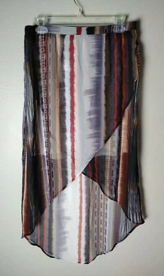 Falda Maurices Roja Púrpura Gris Rayas Alta Lo Mediana Foto 1 de 3