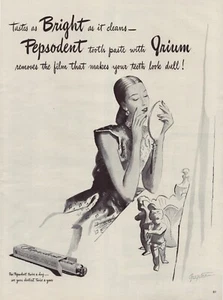Publicidad impresa Pasta de dientes Pepsodent 1945 página completa revista grande 10,5"x13,5" - Imagen 1 de 1