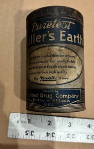 Vintage Puretest Fuller's Earth Powder Rexall United Drug Company Container - Picture 1 of 4