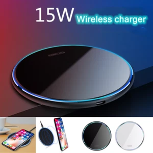 15W Wireless Charger Pad LED Light Fast Charger - Photo 1 sur 11