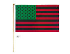 5' Wood Flag Pole Kit Wall Mount Bracket W/ 3x5 USA Afro American Country Flag