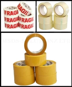 Strong Long Length Brown Clear Fragile Carton Parcel Packing Tape - 48mm x 91M - Picture 1 of 11