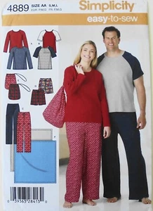 Simplicity 4889 Mens Misses Plus Tops Pants Shorts Bag Sewing Pattern Sz 40-50 - Picture 1 of 1