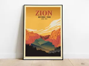 Zion National Park Travel Print-Utah Camping Trip-Home Decor - Picture 1 of 4