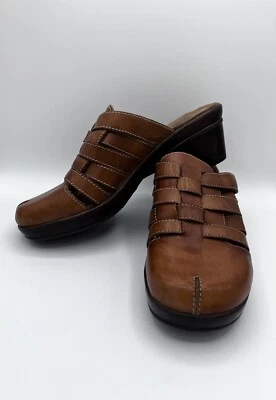 Dr Scholls Double Air Pillow Brown Leather Mule Clog Slip On Women’s Size 10 - Image 1 of 4