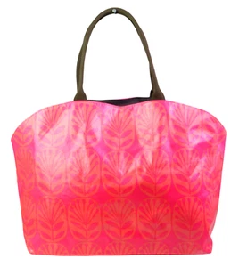 LARGE Sigrid Olsen COATED PINK COTTON BLEND SHOULDER BAG HANDBAG TOTE CARRY ON - Picture 1 of 14