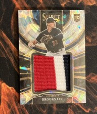 2023 Panini Select Brooks Lee #PJS-BL Jumbo Swatch Cracked Ice Prizm /23 Twins
