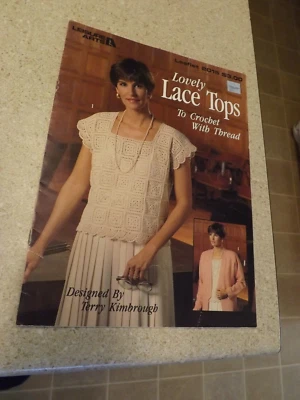 LEISURE ARTS-1990 Lovely Lace Tops to Crochet Granny Square Lacy & Solid Pattern - Image 1 of 2
