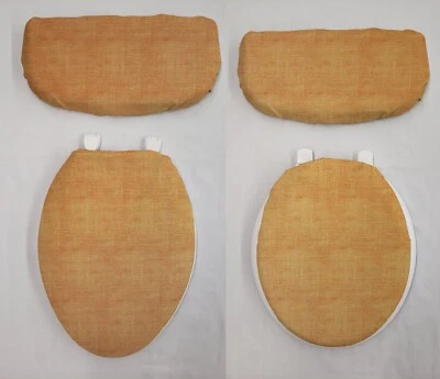 Faux Burlap Toilet Seat Lid and Tank Cover Set (8 Colors Available) - Image 1 of 2