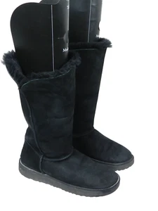 UGG Boots Damen 6,5 Lammfell schwarz Wildleder halbhoch Lammfell rund - Bild 1 von 13