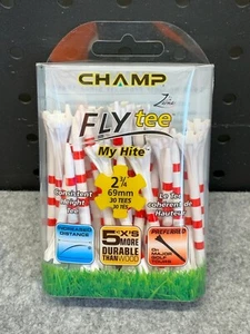 CHAMP Zarma Fly Tee 2 3/4" WHITE RED STRIPED 30pk. NIP - Picture 1 of 1