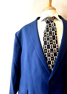 Jos. A. Bank 1905 Big & Tall Suit Jacket Coat 56R Wool Cobalt Blue Double-Vented - Image 1 of 4