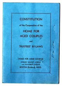 1934 BOSTON NURSING HOME CONSTITUTION! 25 PG BOOKLET! GREAT CONTENT! OFTEN FUNNY - Picture 1 of 3