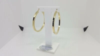 ORECCHINI A CERCHIO DI GRANDI DIMENSIONI IN ORO GIALLO 750 18KT 6 GR. (3089) - Immagine 1 di 4