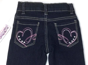 Girl's Toddlers Jeans Size 2T Blue Denim Pants Love At First Sight VTG 90s - Picture 1 of 8
