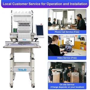 All New 15 Needle Embroidery Machine for Cap Hat T-Shirt + Laser Positioning USA - Picture 1 of 20