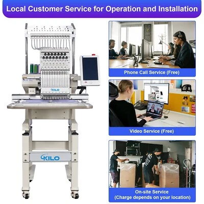 All New 15 Needle Embroidery Machine for Cap Hat T-Shirt + Laser Positioning USA - Изображение 1 из 4