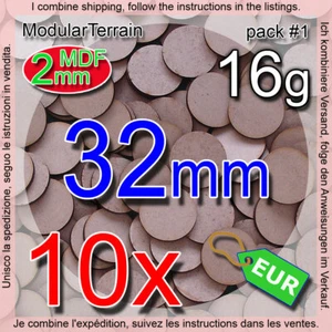 10x 32mm Round Base 2mm MDF Socle Circular War Hammer 40k Infinity Age Of Sigmar - Imagen 1 de 9