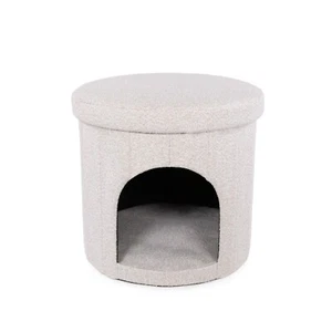 Rosewood Boucle Cat Hideaway Den Premium Super Soft Cat Bed Raised Fold Away - Picture 1 of 1
