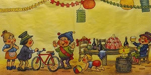 4 lose Motivservietten Servietten Serviettentechnik Decoupage Zwergenparty (895) - Picture 1 of 1