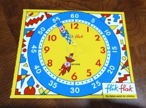 Flik Flak Learning Educational Folding Cardboard Clock Moveable Hands Late 1990s - Picture 1 of 5