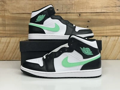 Men’s Air Jordan 1 Mid “Green Glow” Size-11 Black White (DQ8426 103) Casual - Image 1 of 4