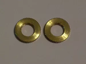 SET OF 2 BRASS KNURLED LOCKNUTS WITH 1/8IP THREADS FOR LAMP PIPE NEW 55209J - Picture 1 of 2