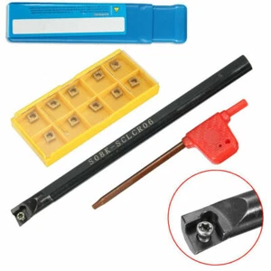 8 mm S08K-SCLCR06 Herramientas de torneado Torno Barra de perforación con 10 insertos CCMT060204-HM - Imagen 1 de 7