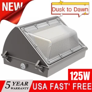 125W LED Wall Pack Light Commercial Dusk to Dawn Outdoor Security Light Fixture - Picture 1 of 12