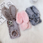For iPhone 15 14 13 12 MAX X Case Bunny fur fuzzy plush rabbit soft fluffy Cover