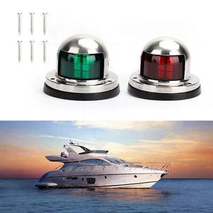 2 pezzi rosso verde navigazione 16 LED marina arco barca yacht pontone luci luminose Regno Unito - Foto 1 di 11