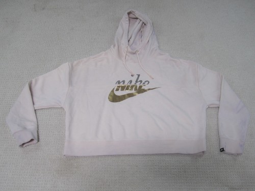 VETEMENTS Felpa Nike donna grande rosa cropped pullover felpa con cappuccio manica lunga