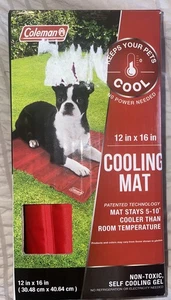 Coleman Comfort Cooling Gel Pet Pad Tappetino Rosso in Piccolo 12”x 16” Nuovo con scatola - Foto 1 di 5