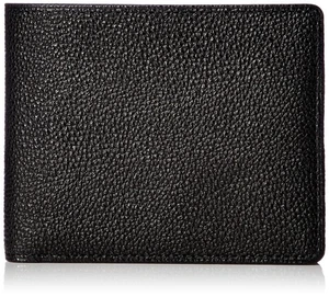 [Mikado] Cartera Plegable para Hombre, Sin Monedero, Hecha en Japón, Cuero Negro, Negra - Imagen 1 de 4