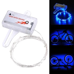 LED Bicycle Bike Wheel Light Auto Open & Close Wheel Spoke Lighting String Blue - Imagen 1 de 6