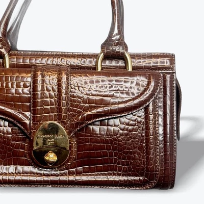 Francesco Biasia сумка Дамская сумка итальянская кожа золото акценты крокодила выбитый - Изображение 1 из 4