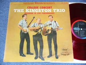 THE KINGSTON TRIO  Japan 1963 CP-7116 RED WAX VINYL LP COLLAGE CONCERT - Picture 1 of 4