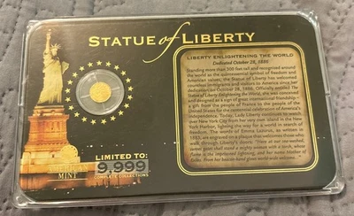 Statue of Liberty 14k .5g Gold Proof Commemorative Coin Limited Mint - Image 1 of 4